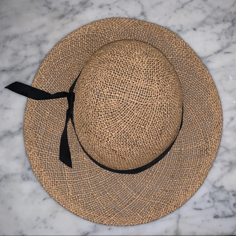 Vintage Woven Straw Tilt Pincushion Bergère Boater Hat